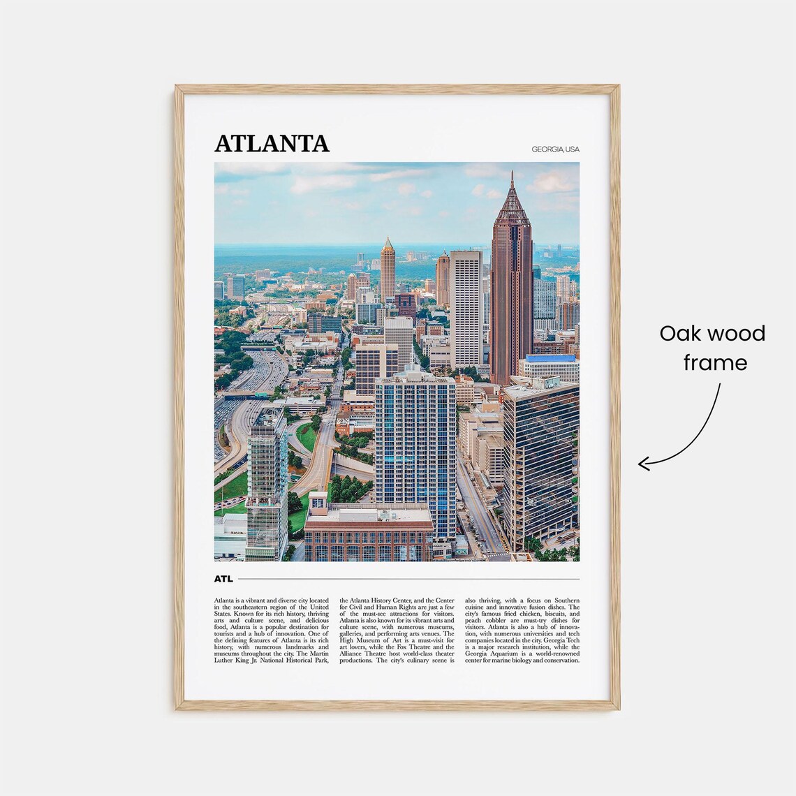 Atlanta Travel Poster No 1, Georgia USA Art Print - Image 3