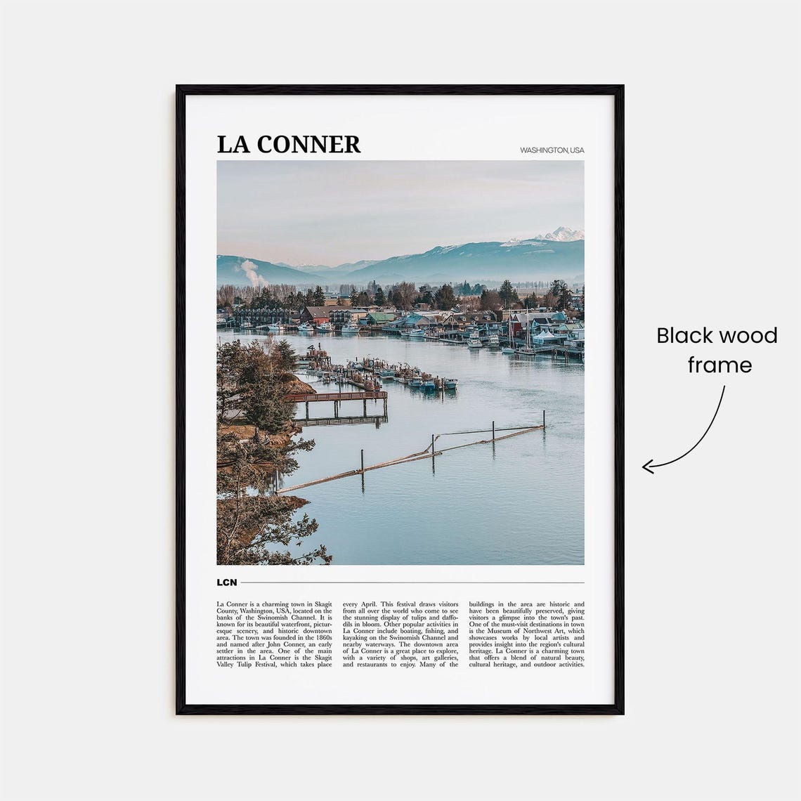 La Conner Washington Waterfront Harbor Town Scenic Travel Poster - Image 2