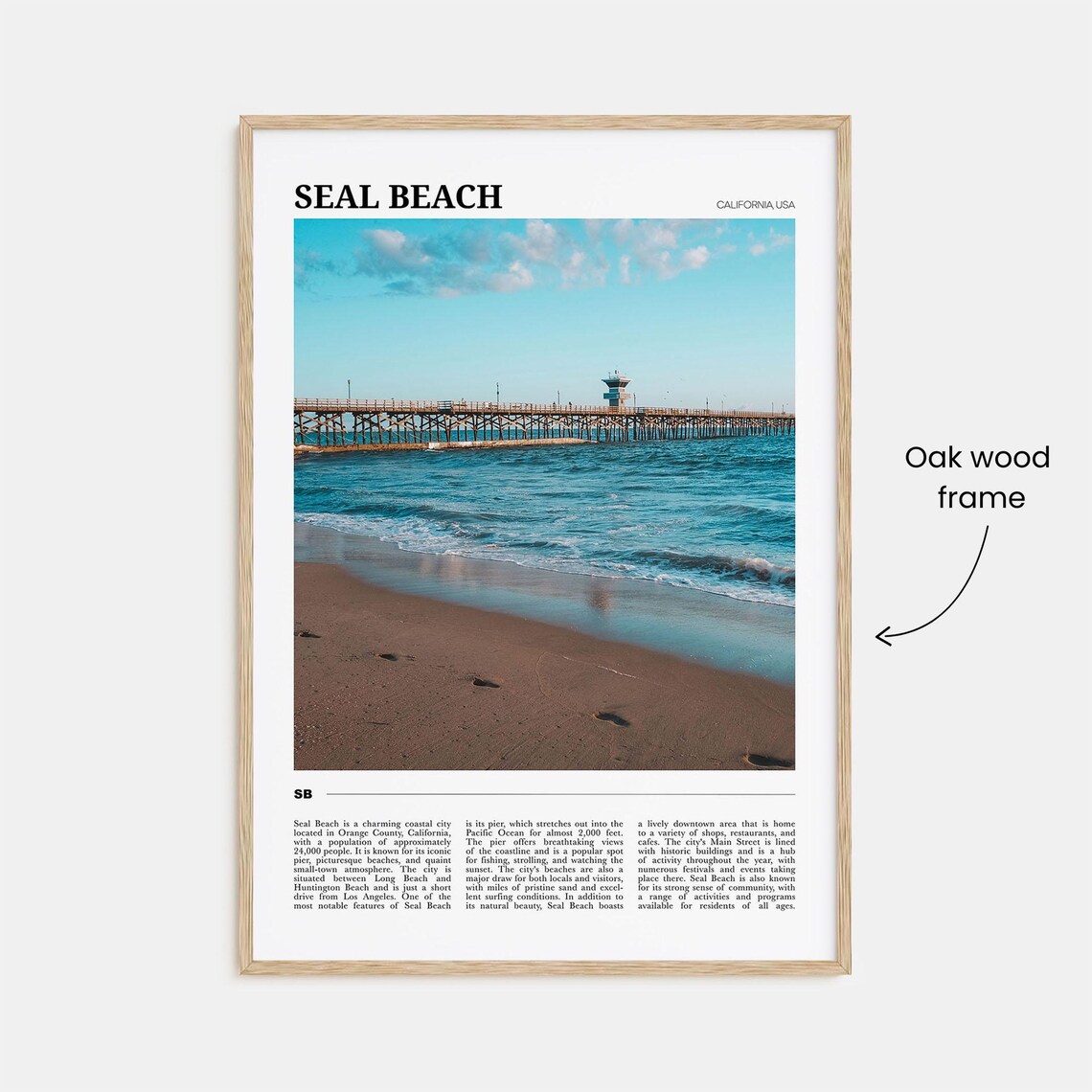 Seal Beach California Pier Ocean Sunset View Travel Photo Poster - Image 3