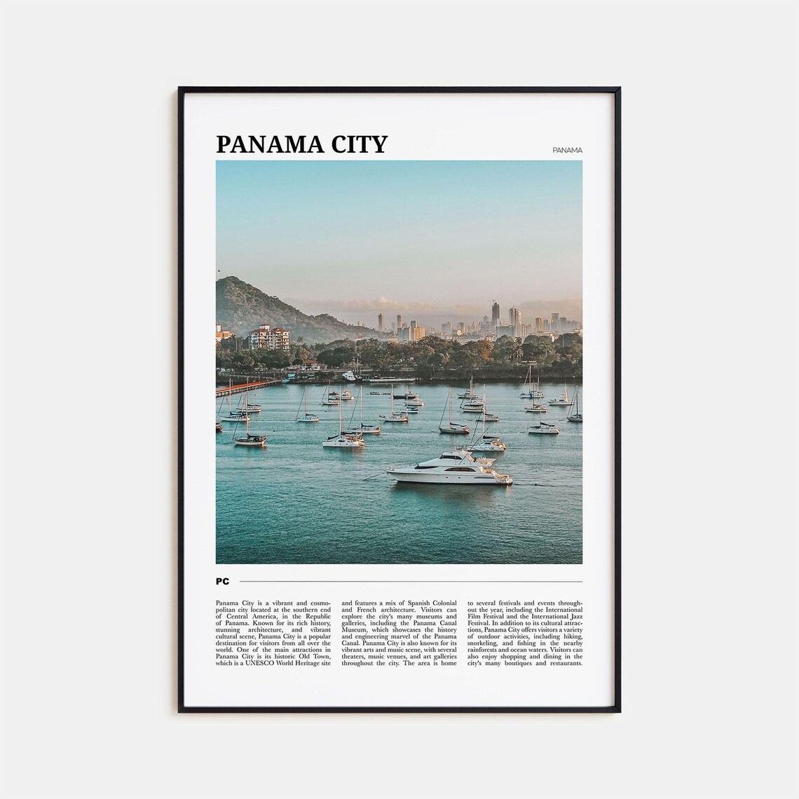 Panama City Panama Marina Sailboats Harbor Skyline Waterfront Photo Poster