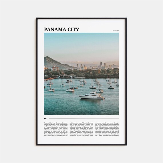 Panama City Panama Marina Sailboats Harbor Skyline Waterfront Photo Poster