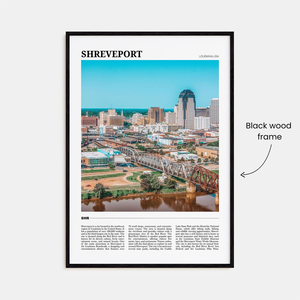 Shreveport Travel Poster Shreveport Wall Art Shreveport Poster Print Shreveport Photo Shreveport Decor Louisiana Usa - Image 2