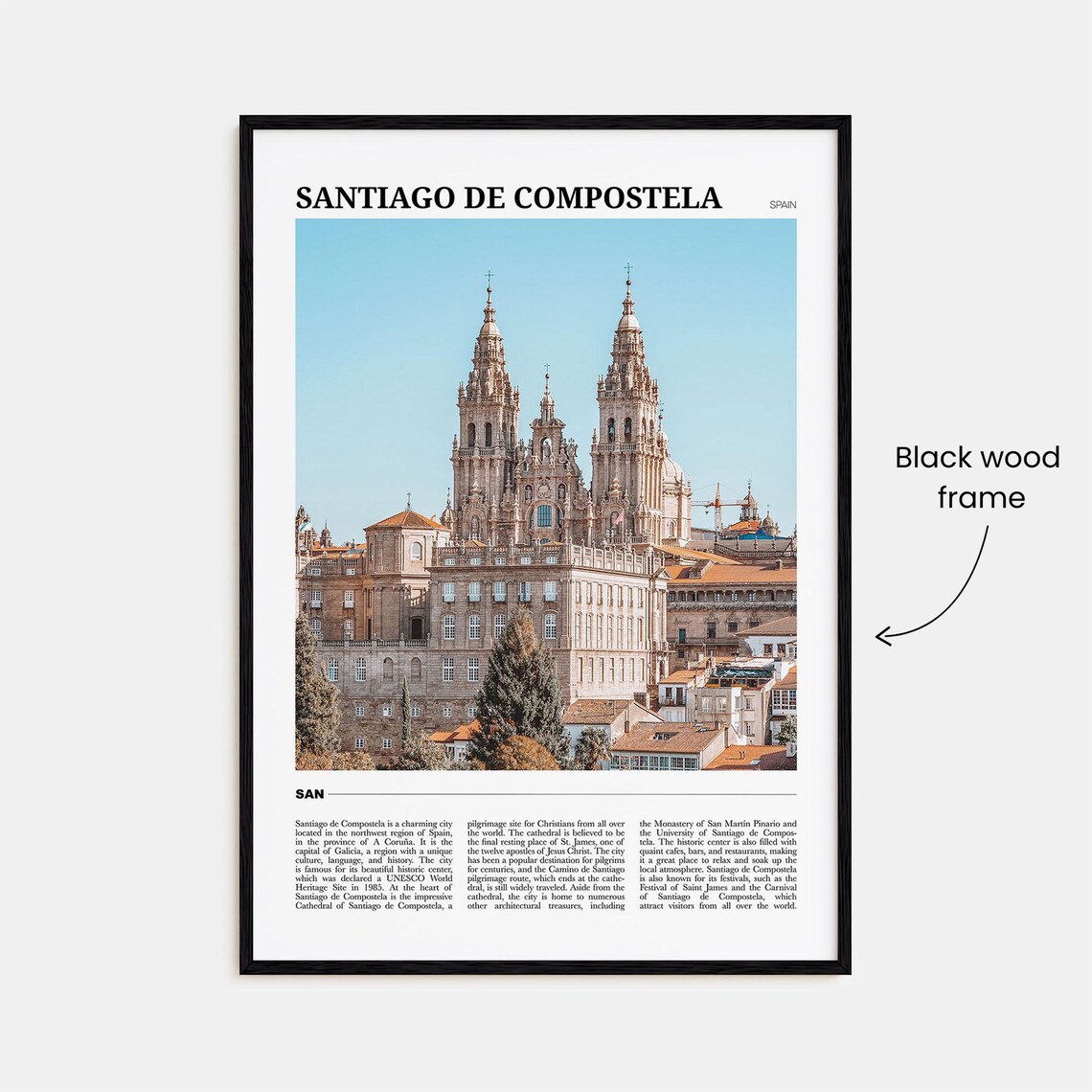 Santiago De Compostela Travel Poster, City Wall Art - Image 2