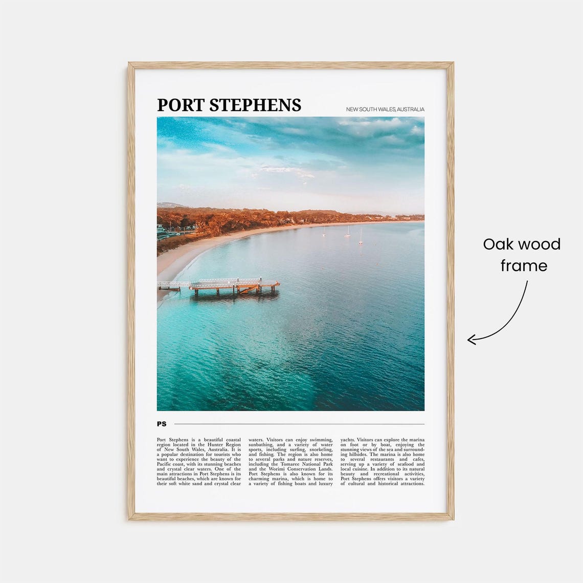 Port Stephens New South Wales Australia Beach Jetty Aerial Poster - Image 3
