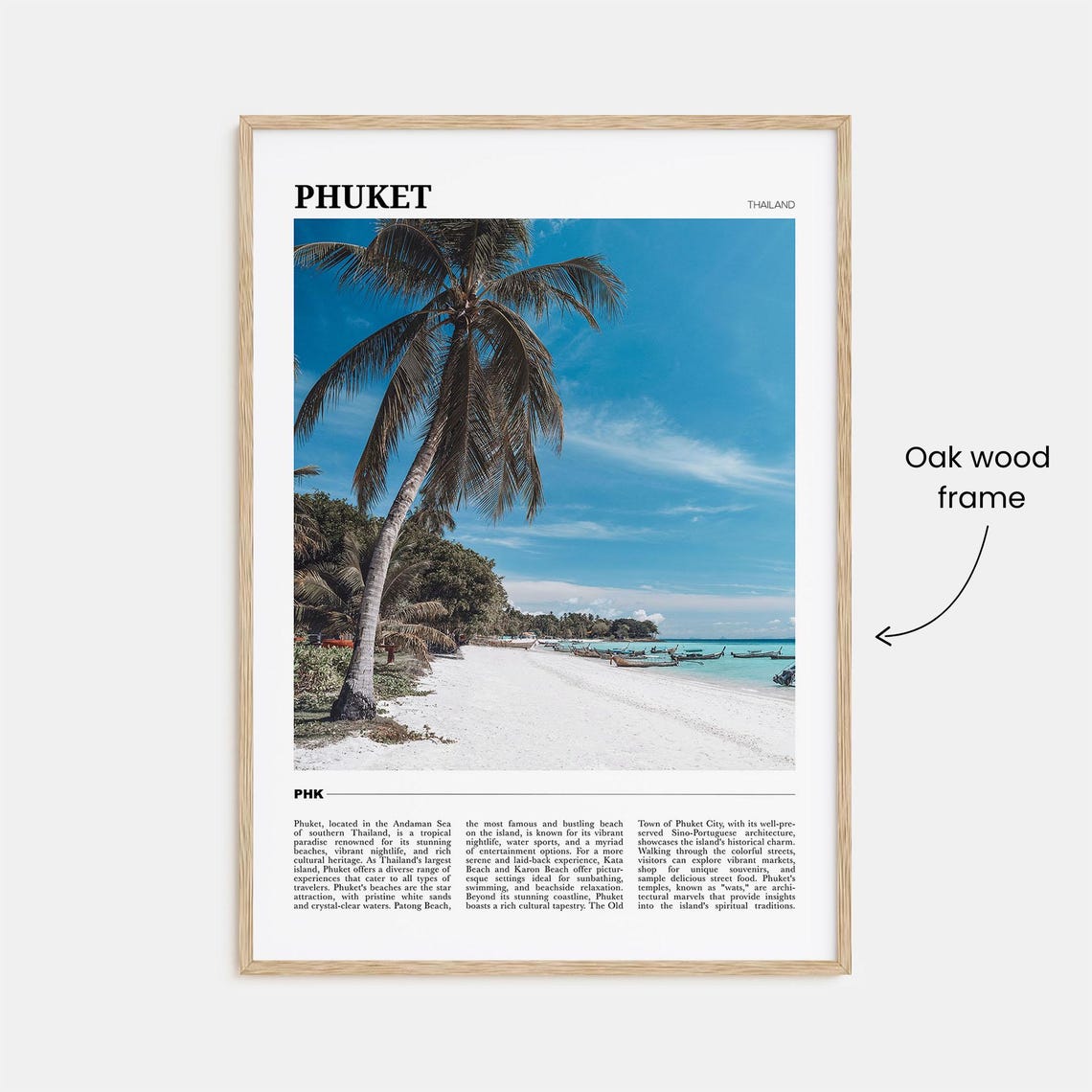 Phuket Thailand Travel Poster Tropical Beach Leaning Palm Ocean View - Image 3