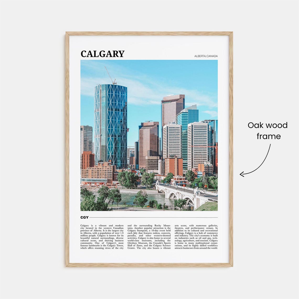 Calgary Alberta Canada Downtown Skyline Bow Tower Travel Poster - Image 3