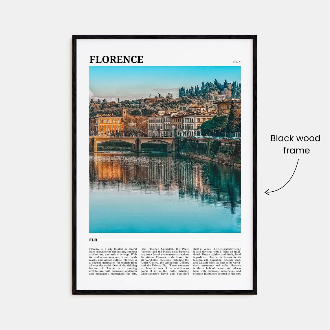 Florence Italy Arno River Bridge Historic Cityscape Travel Poster - Image 2