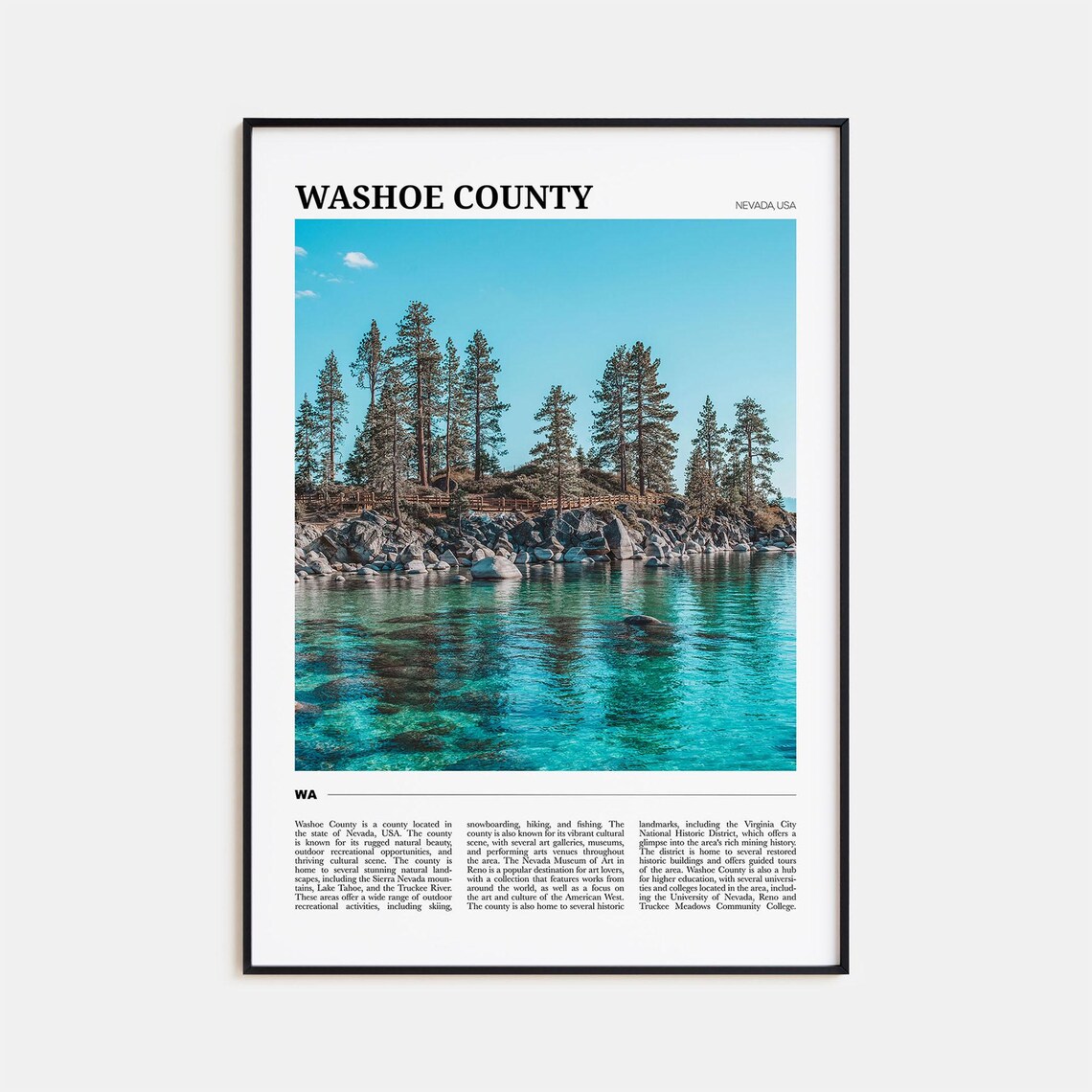 Washoe County Nevada Lake Tahoe Rocky Shoreline Photography Poster