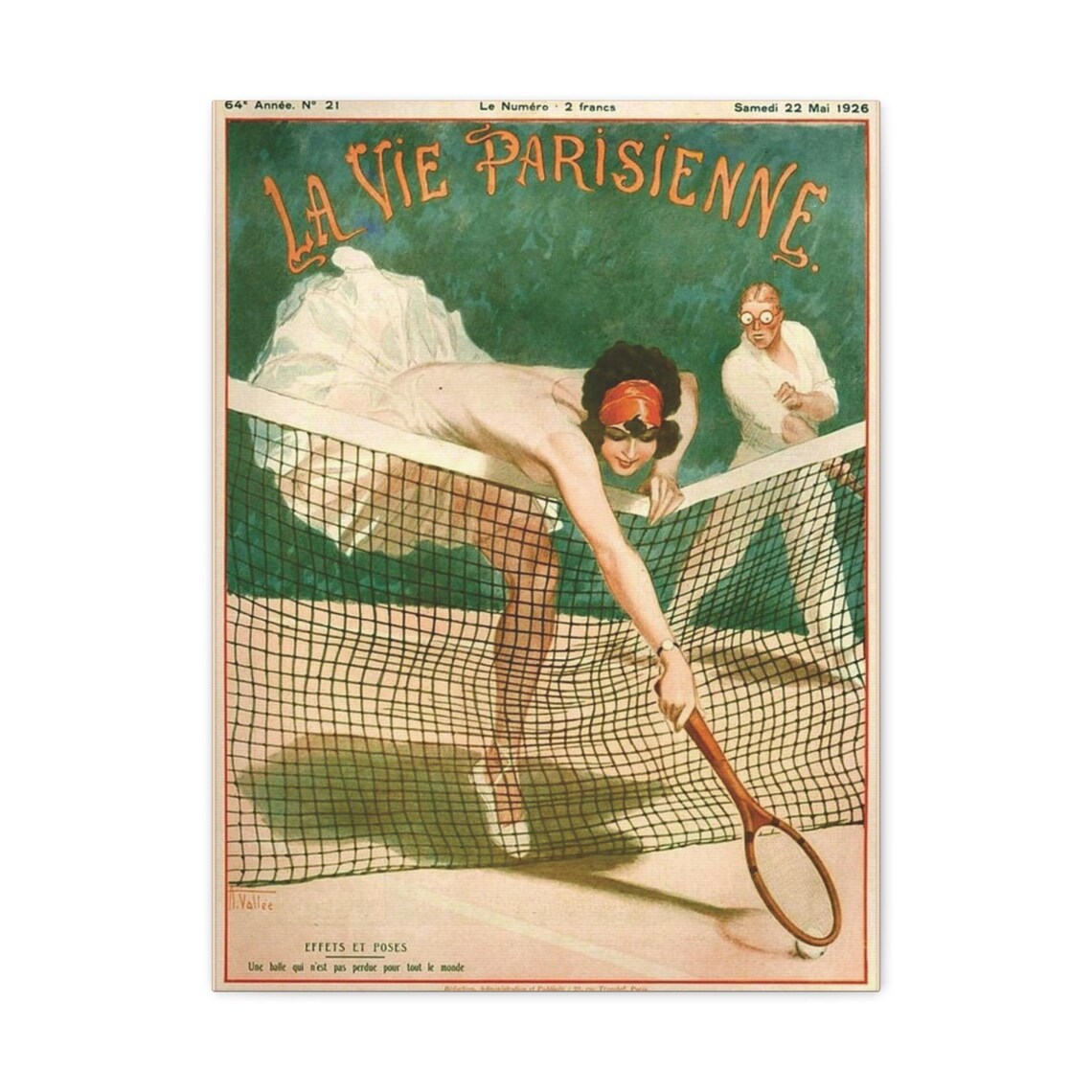 Vintage Tennis, La Vie Parisienne Art Print