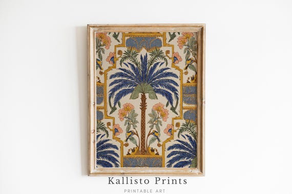 Botanical Palm Tree Vintage Tropical Illustration Art Print