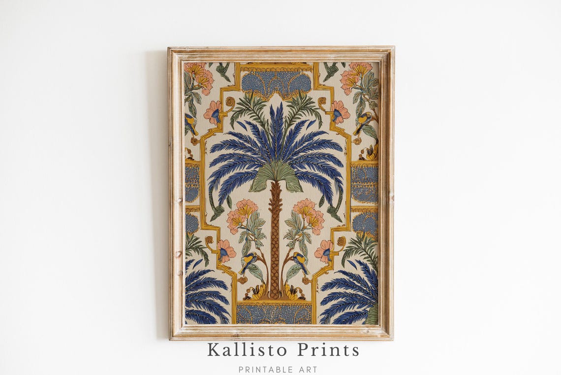 Botanical Palm Tree Vintage Tropical Illustration Art Print