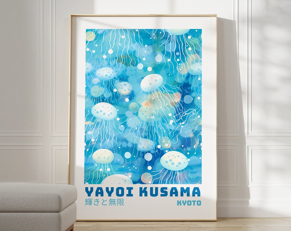 Yayoi Kusama Inspired Abstract Japanese Wall Art