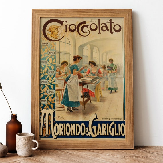 Cioccolato Moriondo And Gariglio Vintage Poster, Retro Print