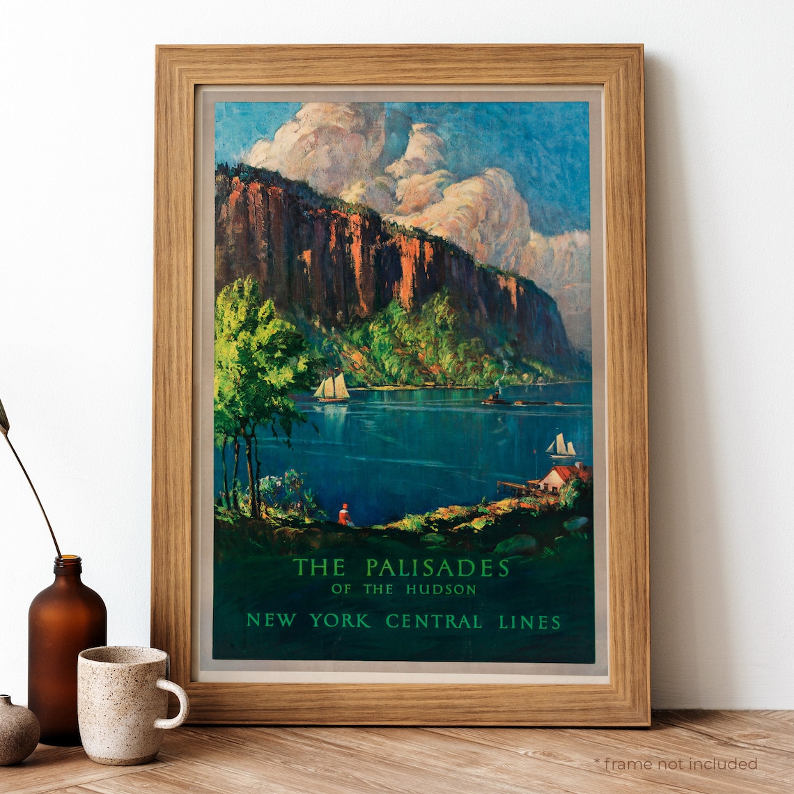 The Palisades of the Hudson New York Central Lines Travel Poster