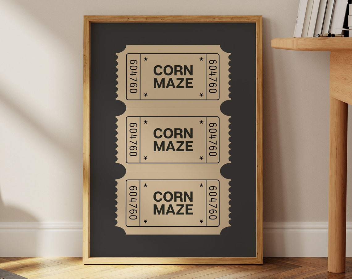 Halloween Admission Ticket Retro Prints Gothic Home Decor Wall Trendy Spooky
