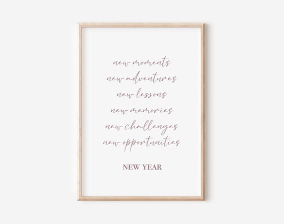 New Year New Moments New Adventures New Memories Script Poster