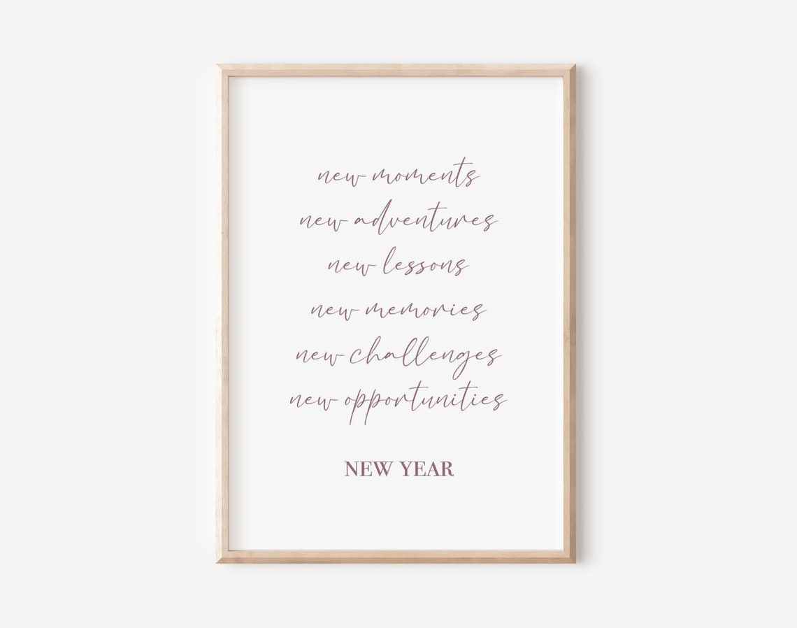 New Year New Moments New Adventures New Memories Script Poster