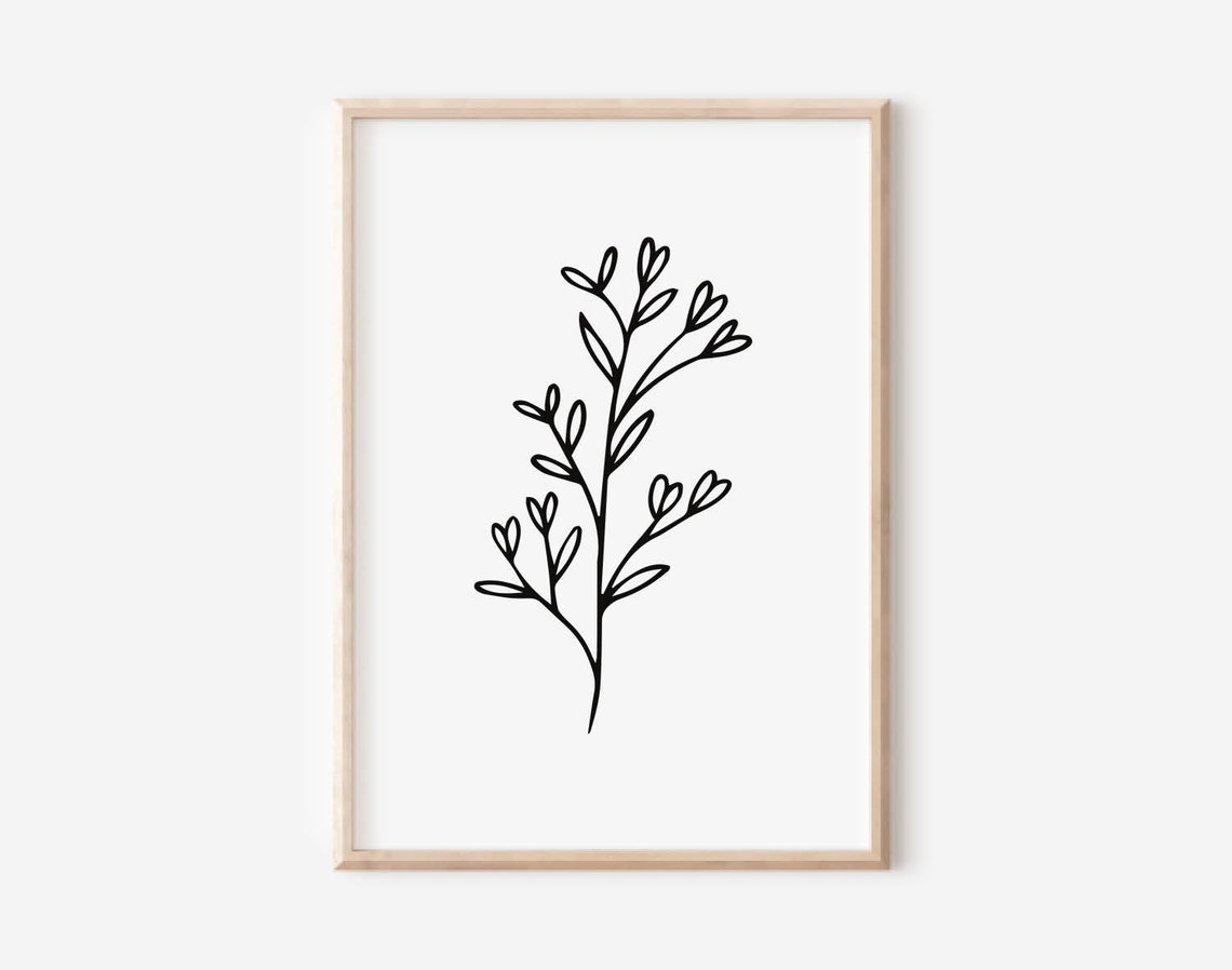Minimalist Black Line Drawing Tulips Simple Elegant Botanical Print - Image 3