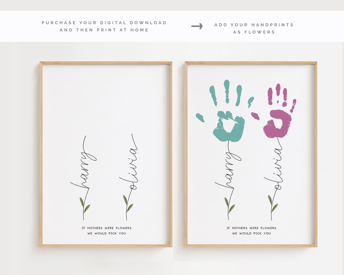Personalised Flower Handprint Art Print for Mum - Image 3