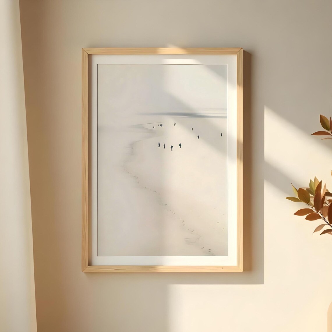 Minimalist Beach Mist Coastal Photography Poster In Neutral White Sand Art - Image 3