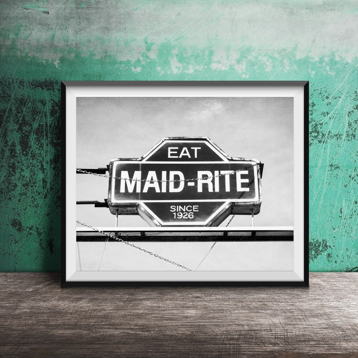 Maid Rite Eat Since 1926 Vintage Orange Diner Sign Iowa Poster - Image 2