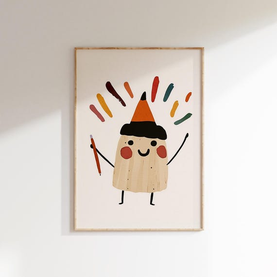 Cute Pencil Art Print Kids Study Room Decor Educational Wall Art Classroom Poster Playroom Decor
