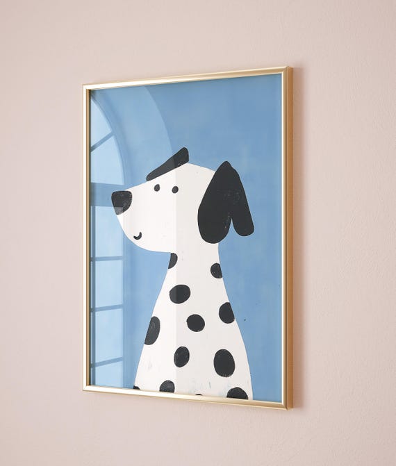 Dalmatian Dog Wall Art Cute Animal Print For Kids Room Playroom Or Nursery Decor Gender Neutral Toddler Room Dalmatian Poster