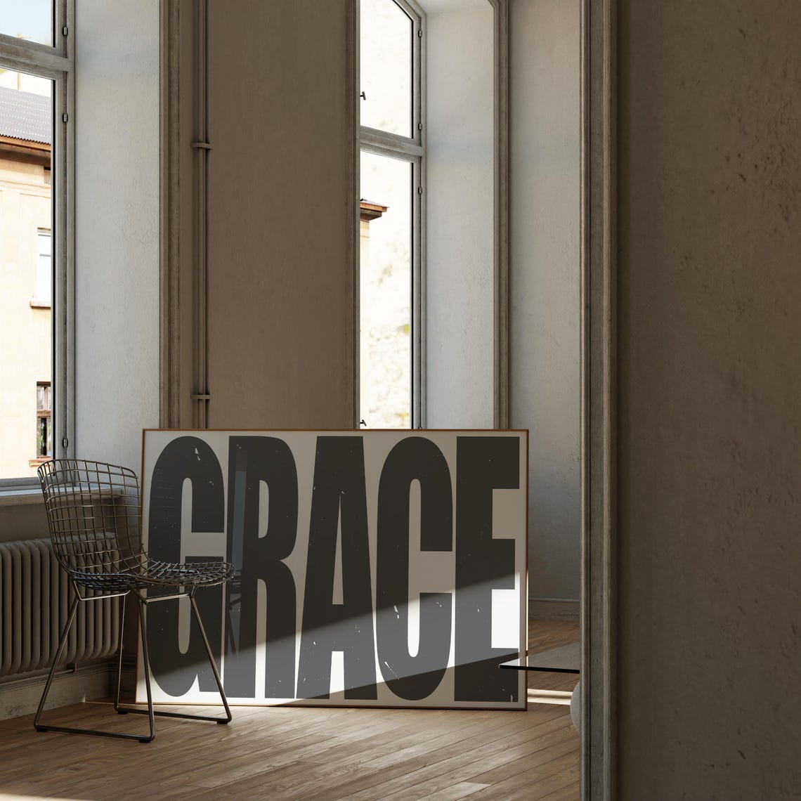 Grace Bold Black Lettering Typography Minimalist Statement Poster - Image 3