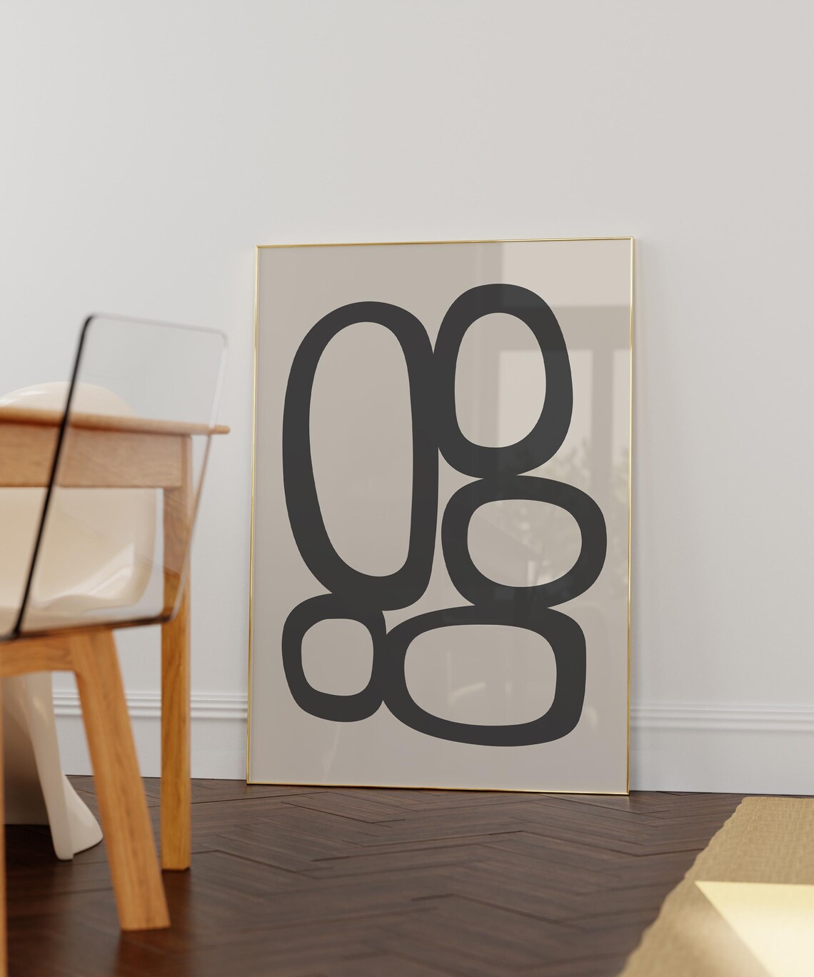 Mid-Century Minimalist Organic Circle Shapes Print - Image 2