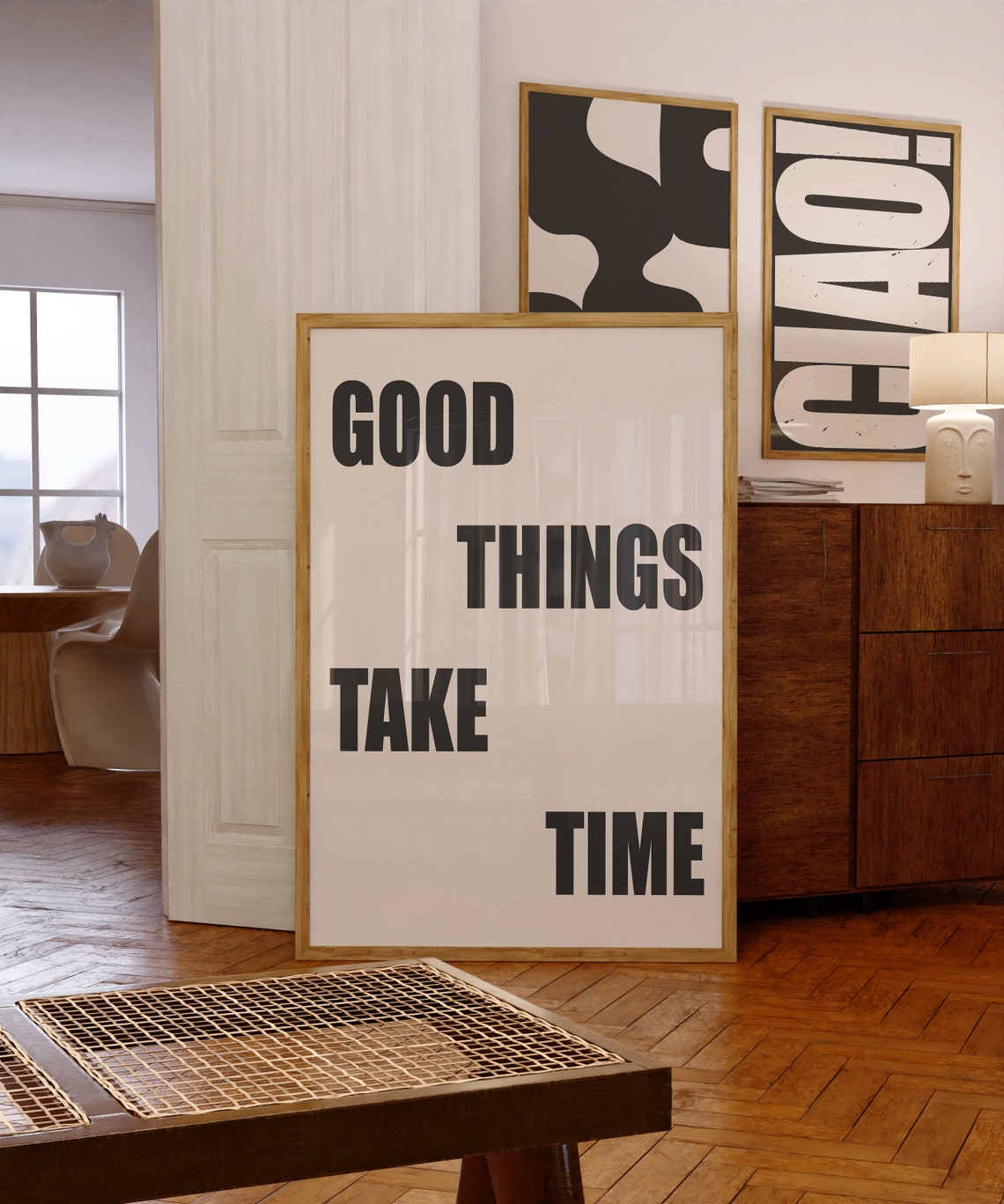 Good Things Take Time Bold Typography Motivational Quote Poster