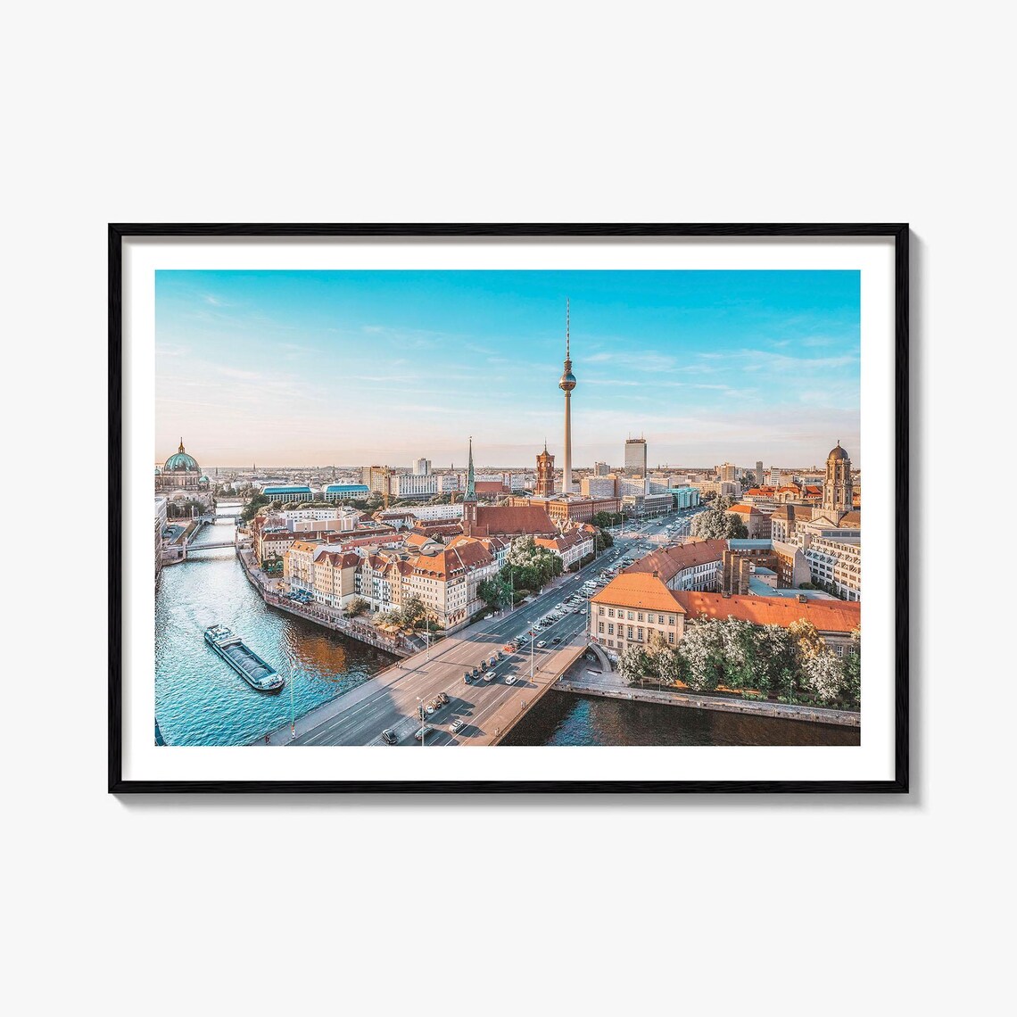 Berlin TV Tower And Spree River Aerial City View Photo Poster