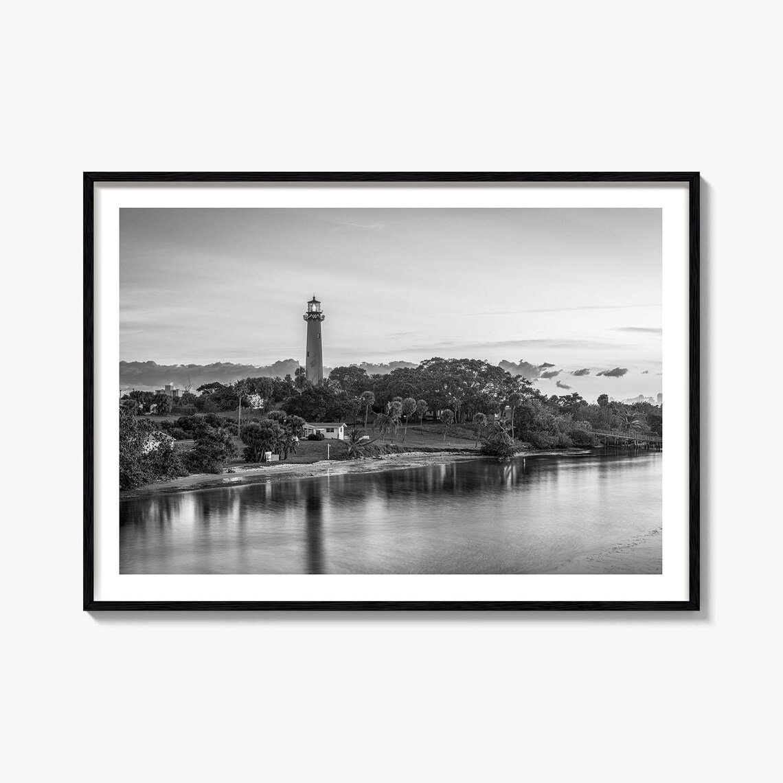 Jupiter Black and White Art Print, Travel Map