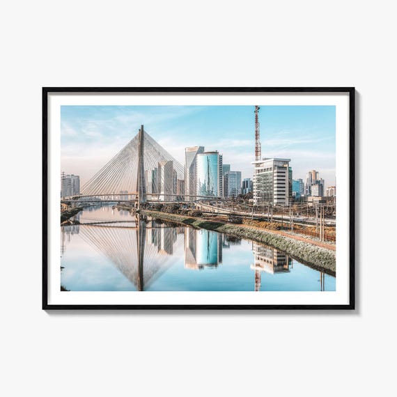 Sao Paulo Travel Street Map Poster Print