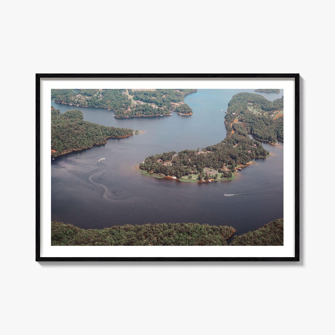 Tuscaloosa Alabama Lake Aerial View Wooded Shores Boats Photo Poster