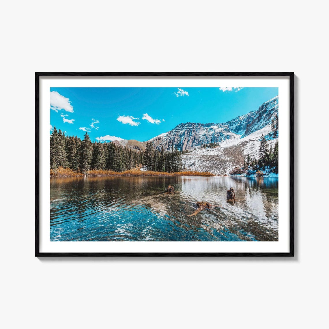 Telluride Mountain Lake Alpine Reflection Photography Poster