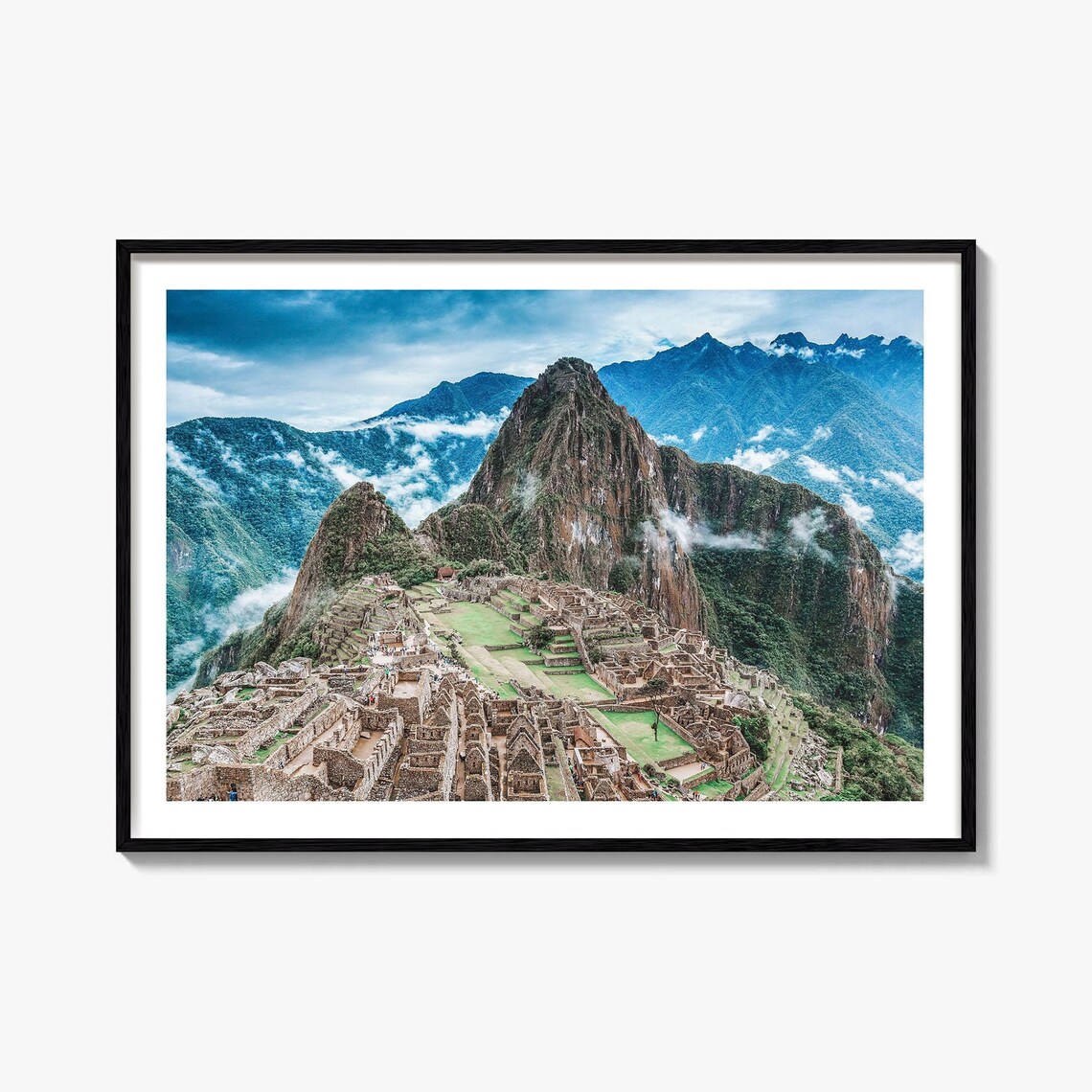 Machu Picchu Travel Poster, Photo Map City Print