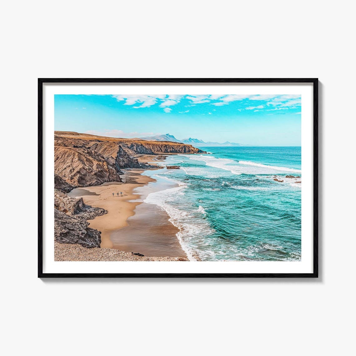 Playa Del Rey Beach Cliffs Turquoise Surf Photography Poster