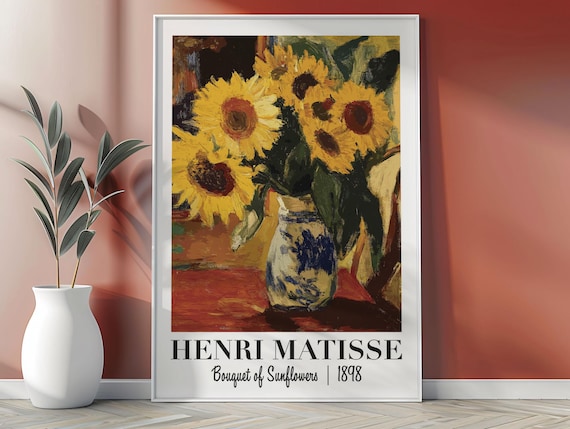 Henri Matisse Bouquet of Sunflowers 1898 Yellow Floral Poster