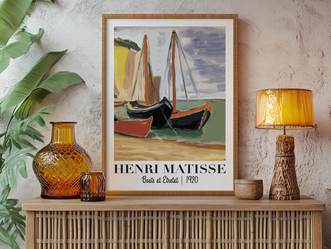 Henri Matisse Boats at Etretat 1920 Seaside Harbor Art Poster - Image 2