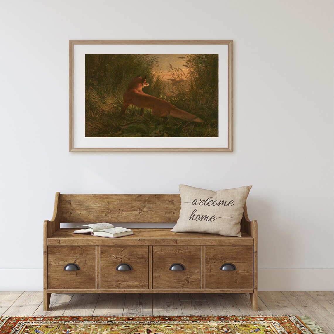 Fox Vintage Animal Art Print, Rustic Wall Decor - Image 2