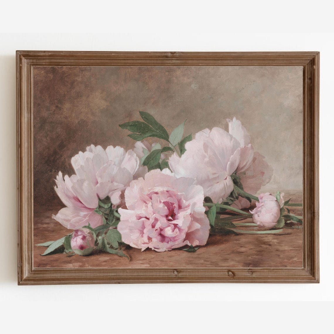 Pink Peonies Painting Wall Art Print