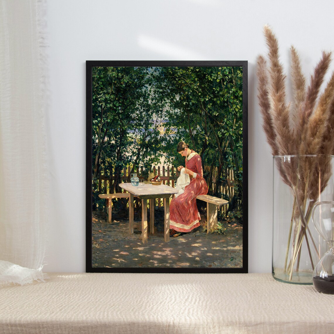 Portrait Of A Woman, Vintage Garden Art Print - Image 2