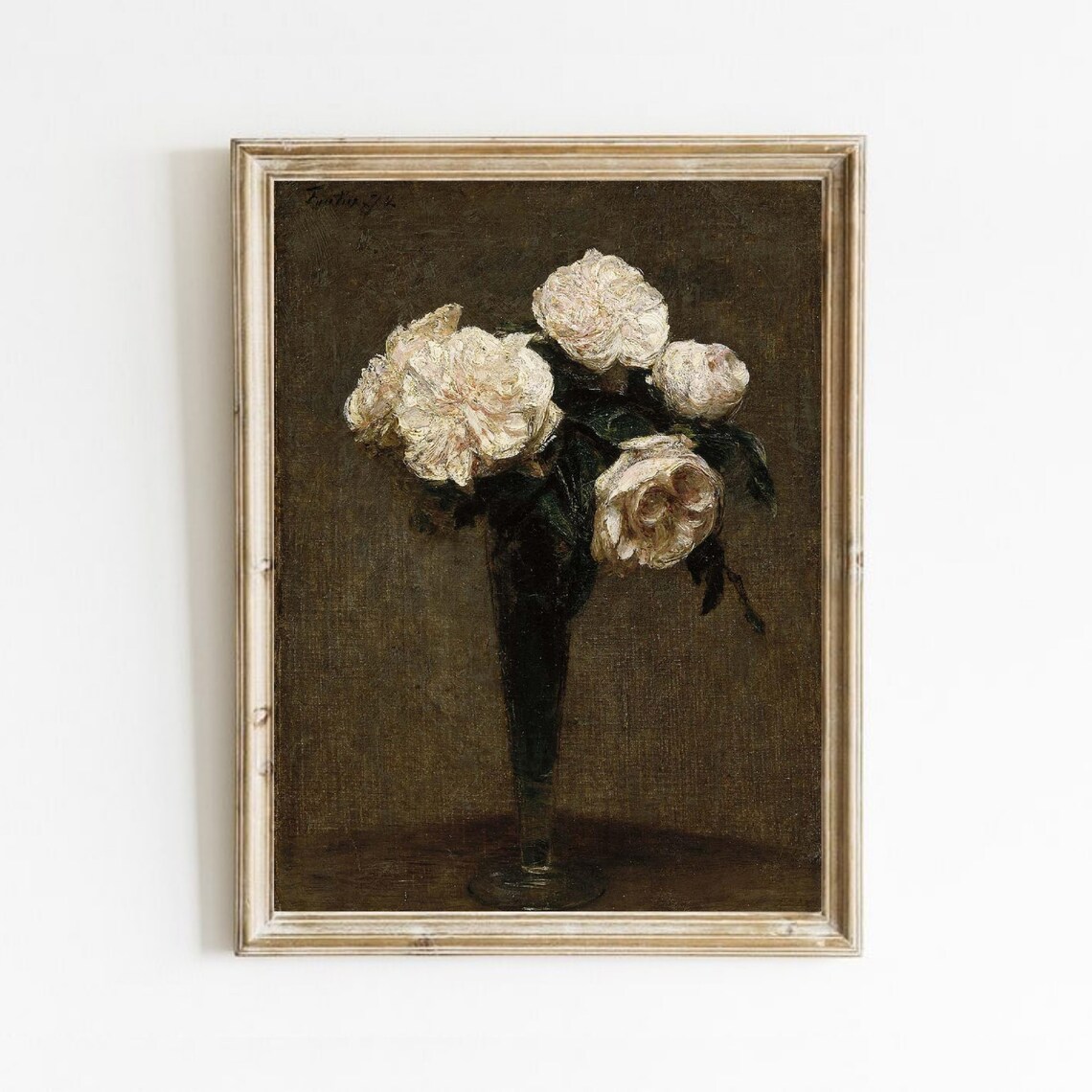 Vintage Rose Still Life Art Print, Botanical Floral