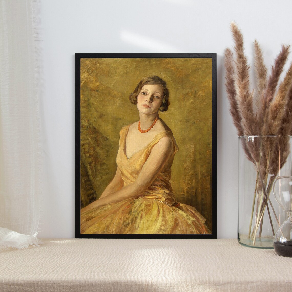 Victorian Woman Portrait, Antique Oil Art Print - Image 2