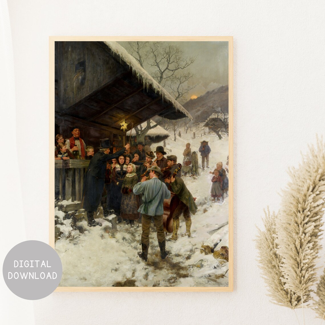 Christmas Caroling Vintage Holiday Art Print - Image 2