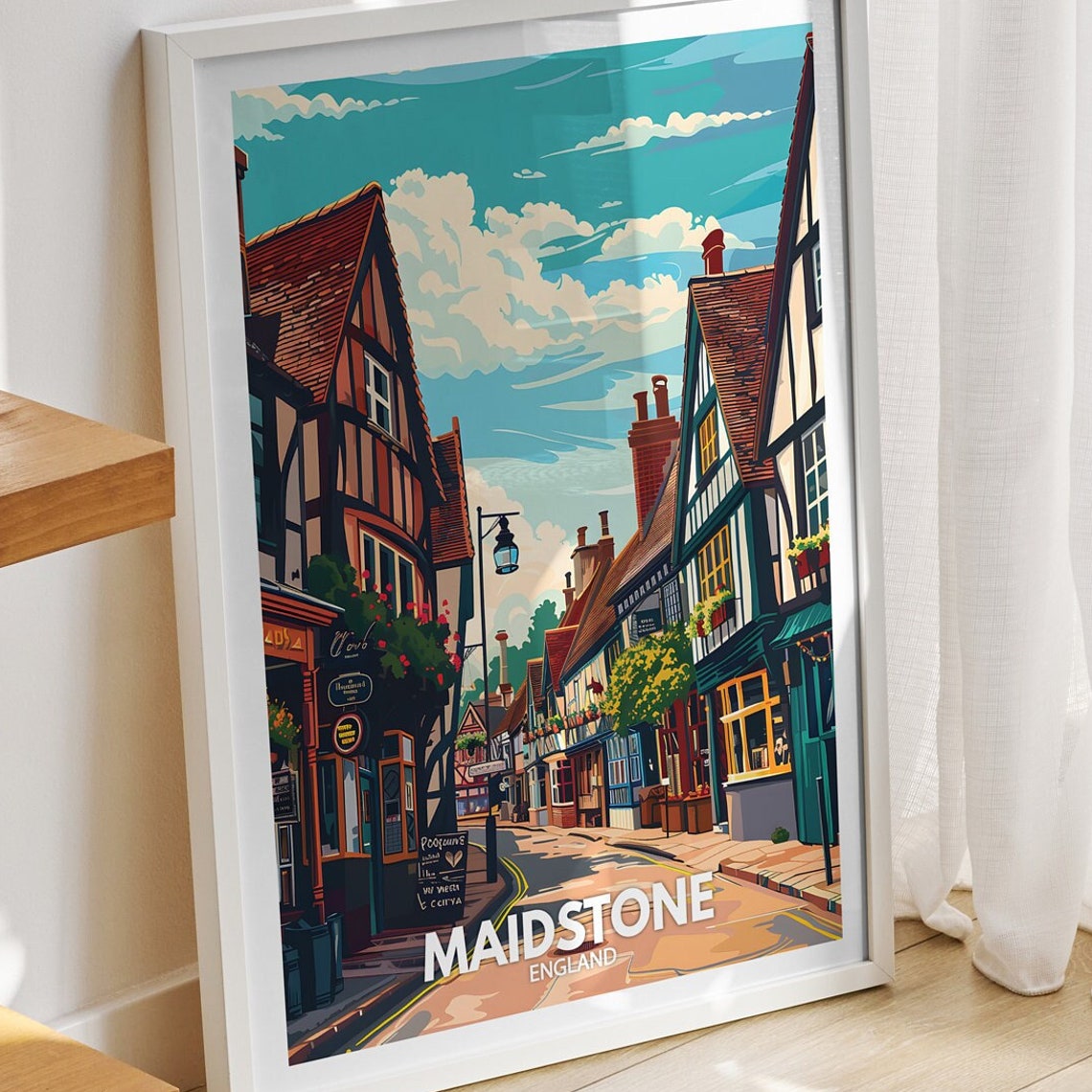Maidstone Travel Print England Maidstone Art Poster England Travel Poster United Kingdom Wall Art English Art Decor