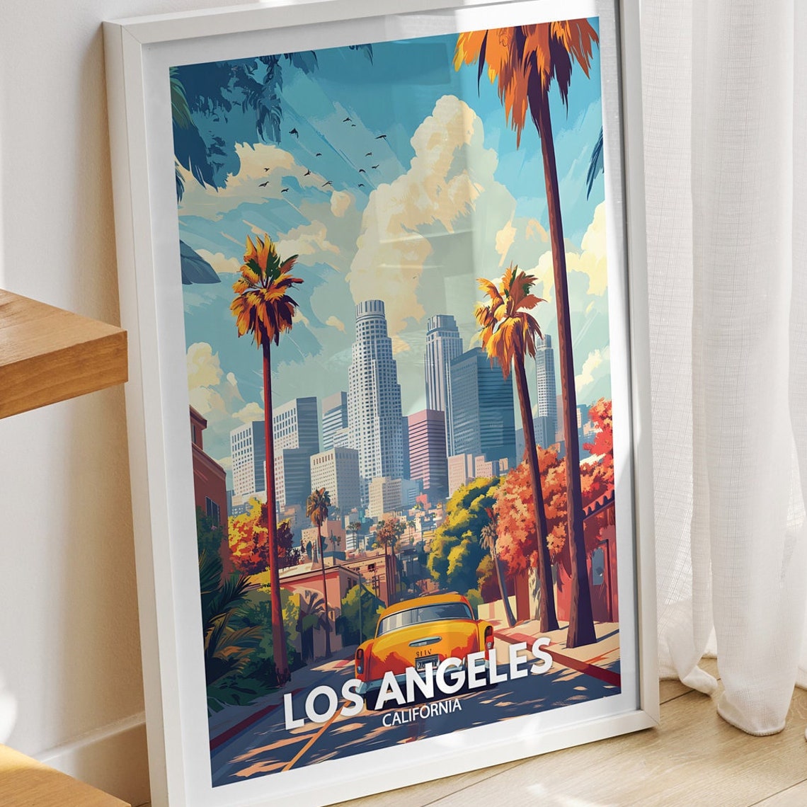Los Angeles Art Print California Los Angeles Travel Poster California Travel Poster California Cityscape Wall Unique City Art Decor