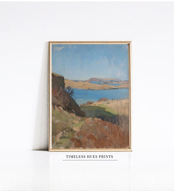 Mountain Lakeside Landscape Painting Vertical Landscape Painting Rustic Painting Wall Art A 1 213