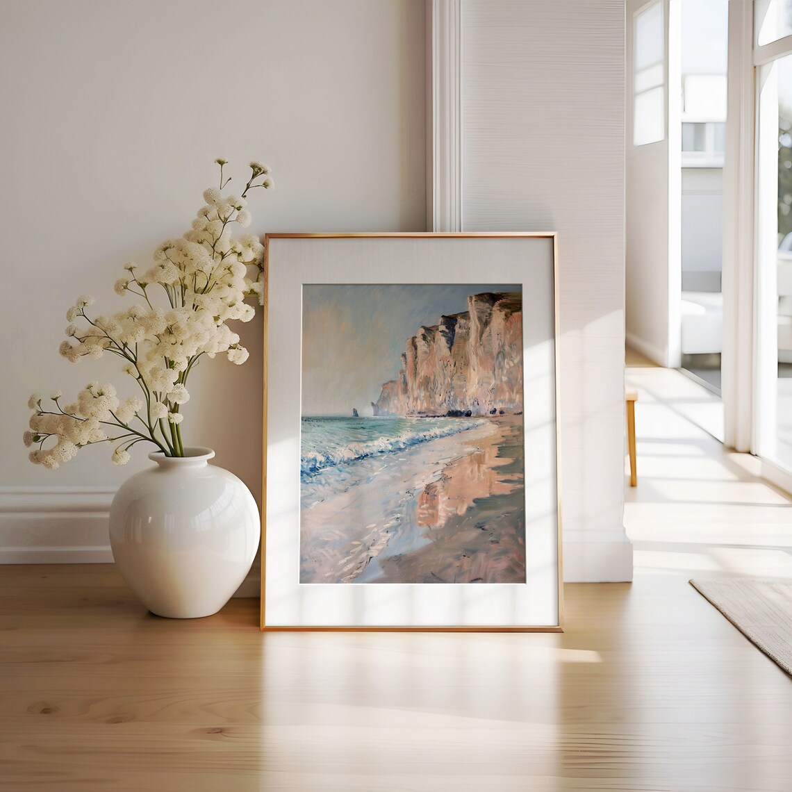 Impressionist Coastal Cliffs Beach Waves Vintage Seascape Oil Art Poster - Image 2