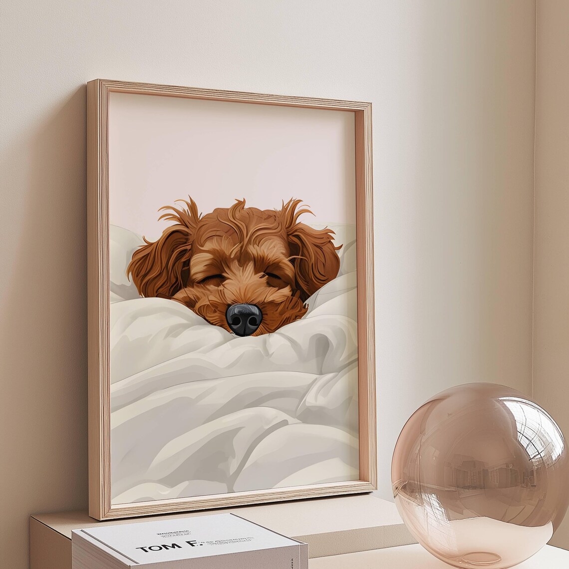 Cavapoo Sleeping Cavoodle Dog Poster, Dopamine
